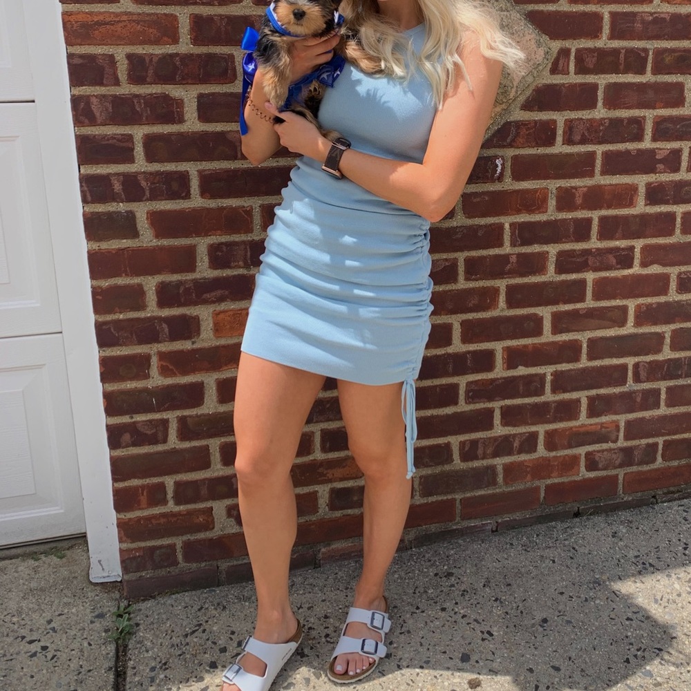 Blue mini dress